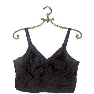 VINTAGE 1950s LONG LINE BLACK LACE  BRA  Maidenform 36B Bullet Grunge Goth